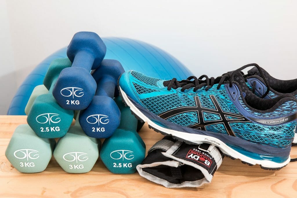 Gym shoes and weights , top new gym deals 