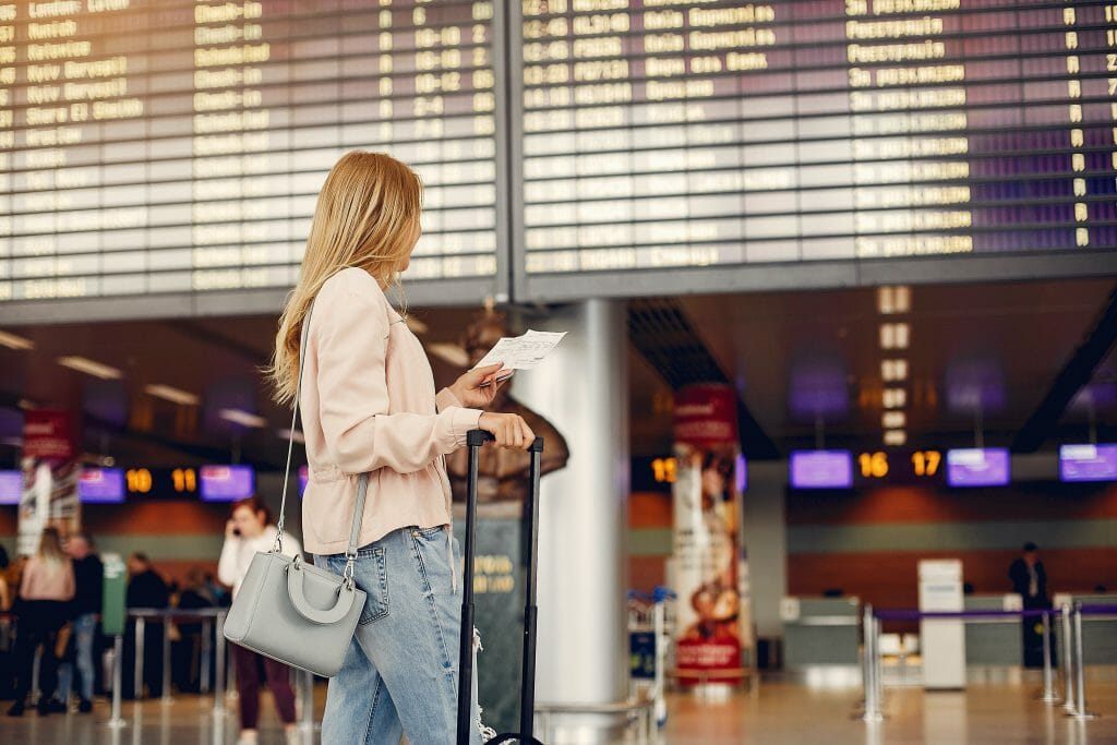 Girl in a airport